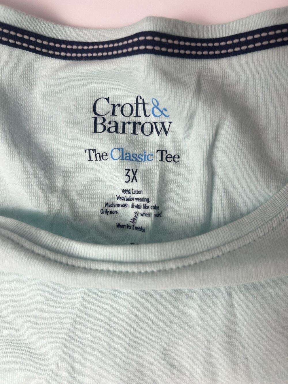 Croft & Barrow "The Classic Tee" (Light Blue , Size 3X)